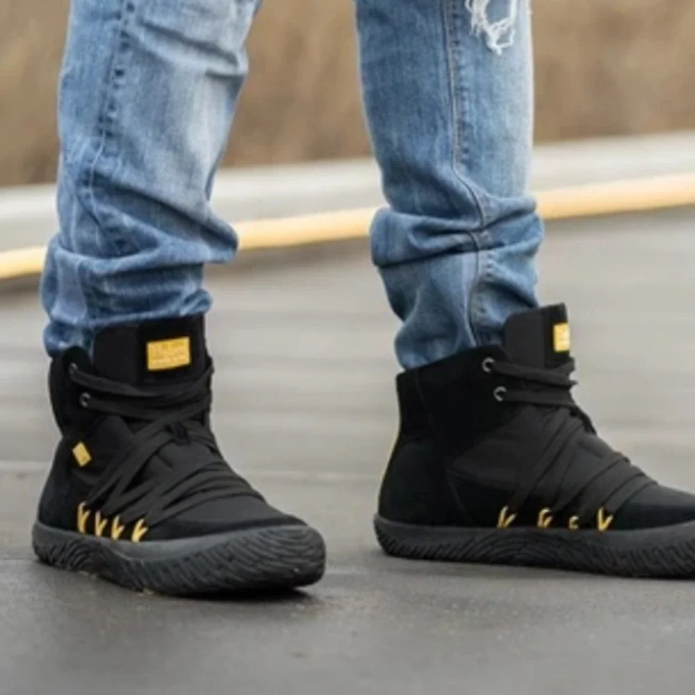Hybrid Green Label The Legend Black Yellow High Top Sneakers HGL3012 Mens 12